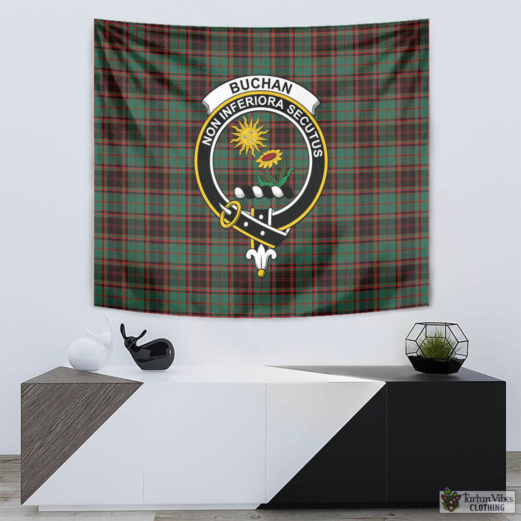 Tartan Vibes Clothing Buchan Ancient Tartan Tapestry Wall Hanging and Home Decor for Room with Family Crest