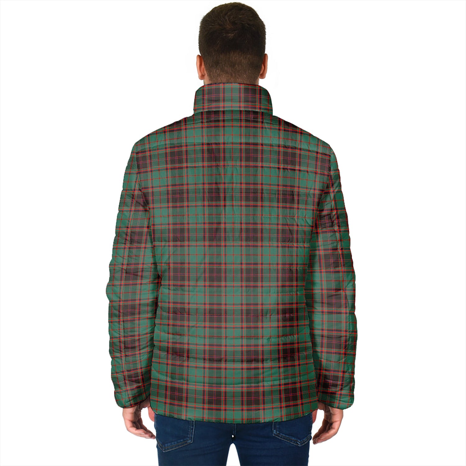 Buchan Ancient Tartan Padded Jacket with Family Crest - Tartan Vibes Clothing