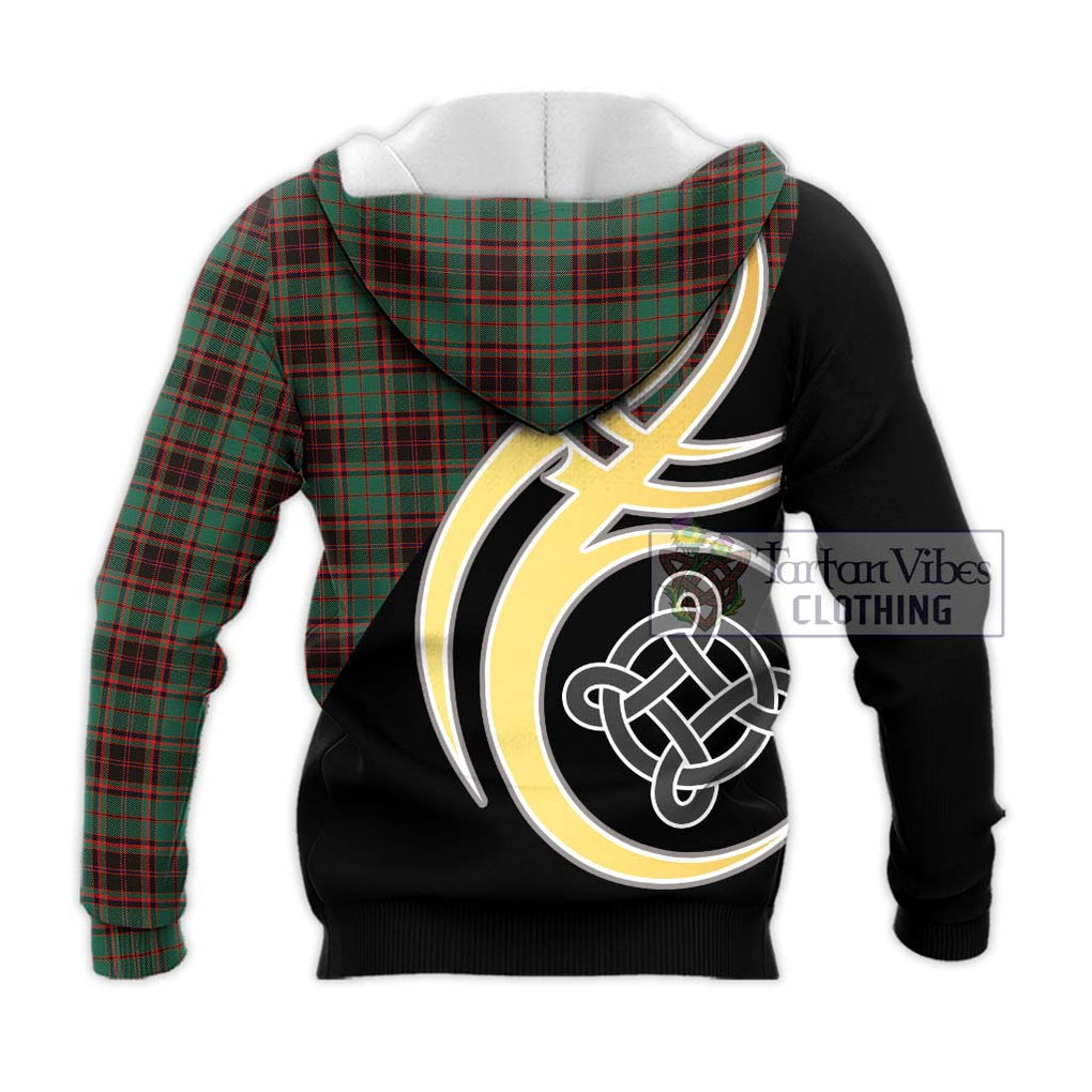 Buchan Ancient Tartan Knitted Hoodie with Family Crest and Celtic Symbol Style - Tartan Vibes Clothing