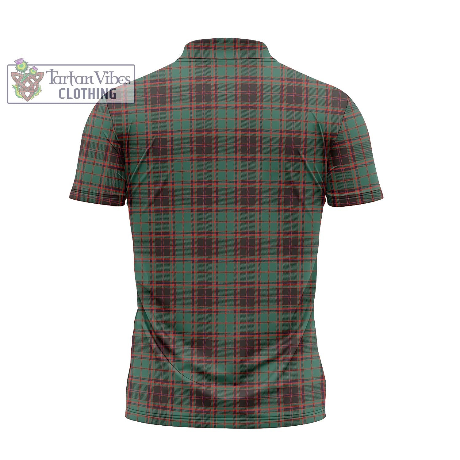 Tartan Vibes Clothing Buchan Ancient Tartan Zipper Polo Shirt with Family Crest