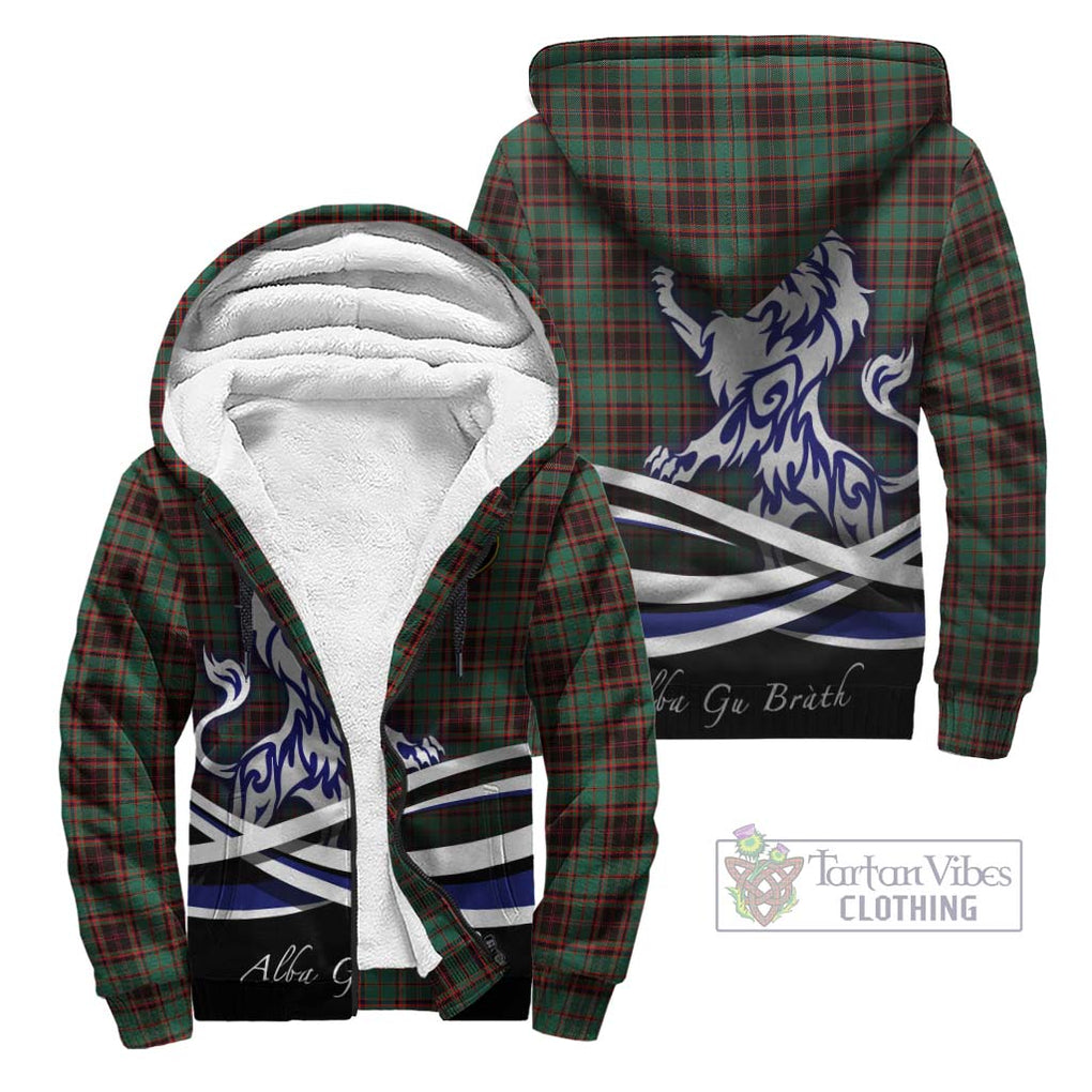 Buchan Ancient Tartan Sherpa Hoodie with Alba Gu Brath Regal Lion Emblem Unisex - Tartanvibesclothing Shop