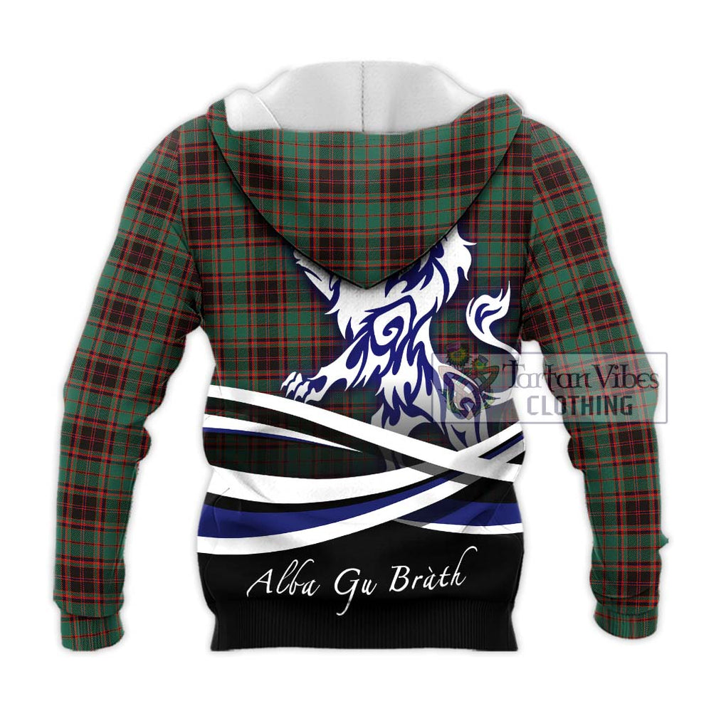 Buchan Ancient Tartan Knitted Hoodie with Alba Gu Brath Regal Lion Emblem - Tartanvibesclothing Shop