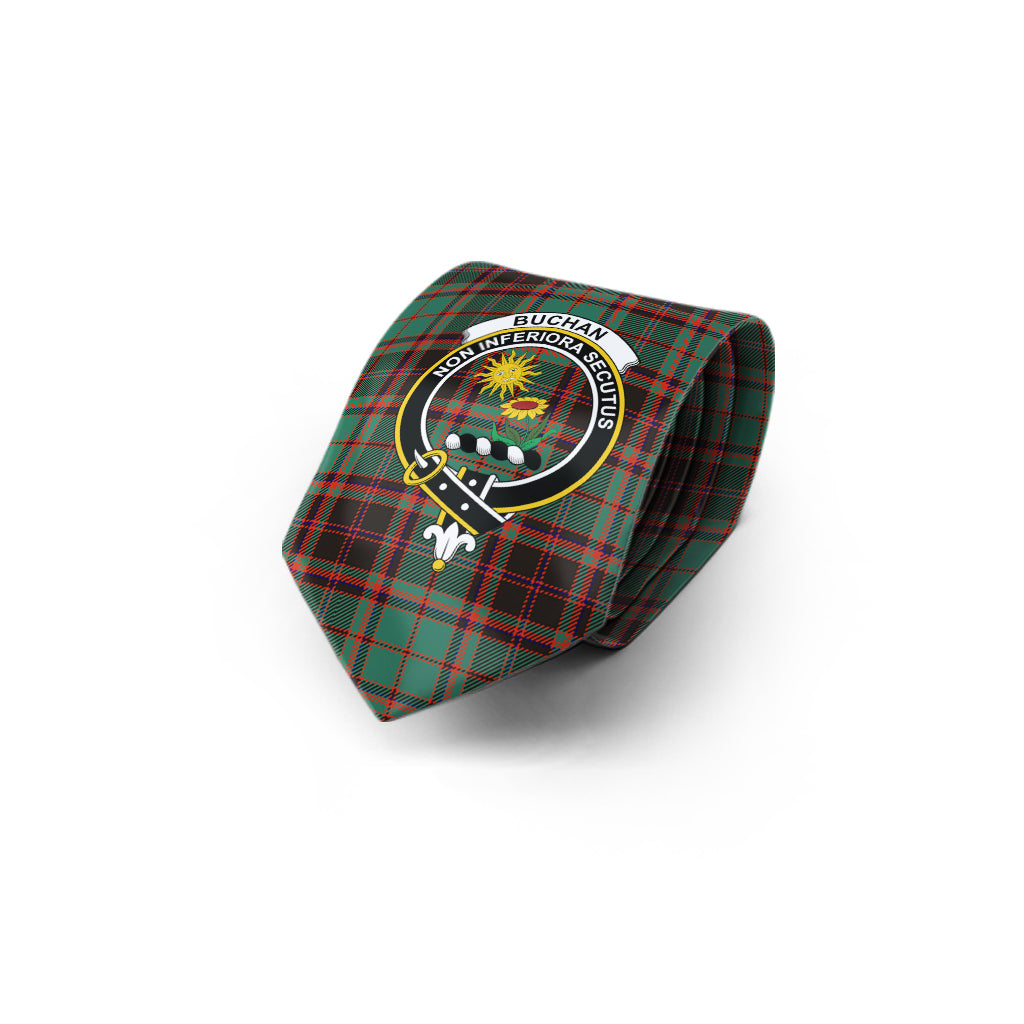 Buchan Ancient Tartan Classic Necktie with Family Crest - Tartan Vibes Clothing