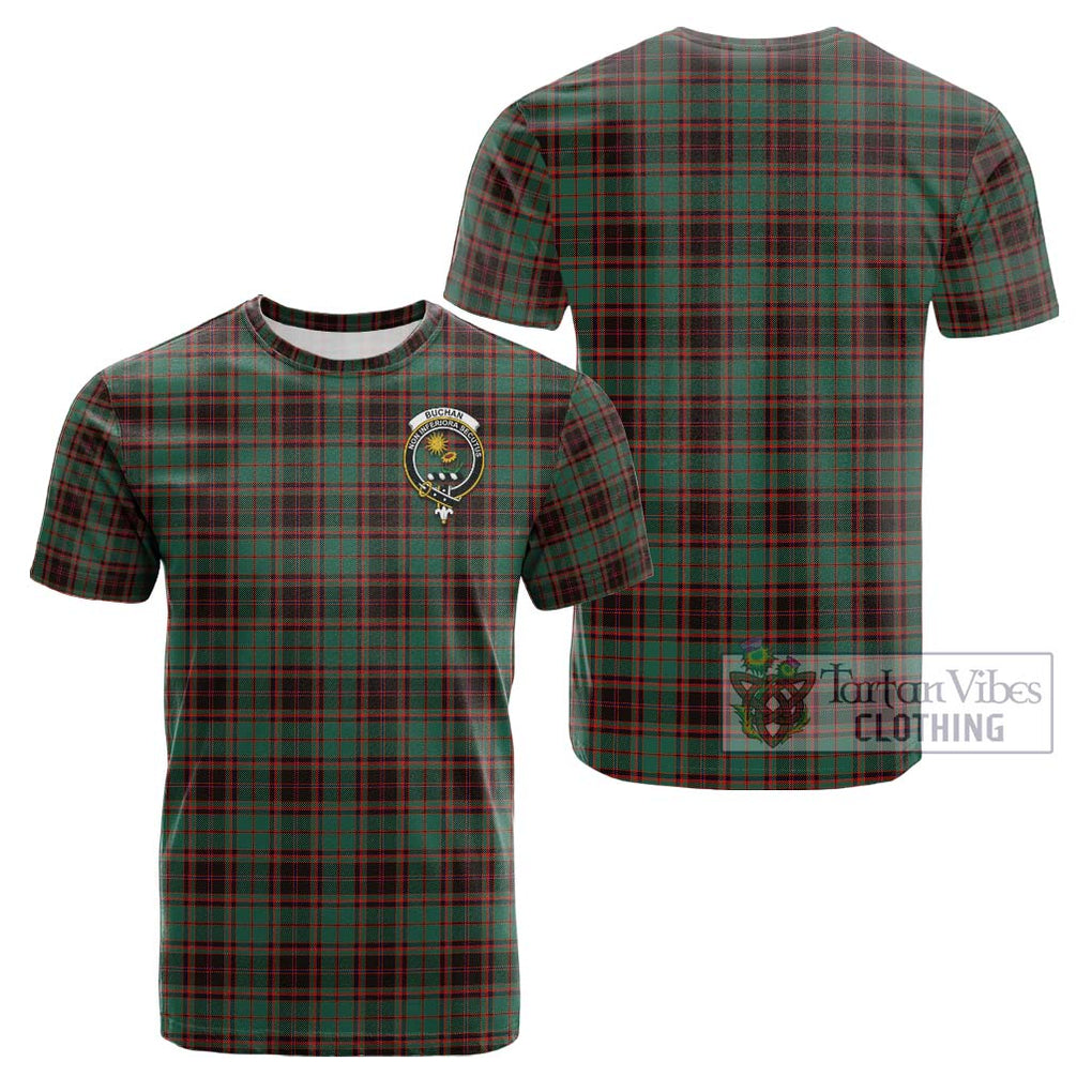 Buchan Ancient Tartan Cotton T-Shirt with Family Crest Kid's Shirt - Tartanvibesclothing Shop