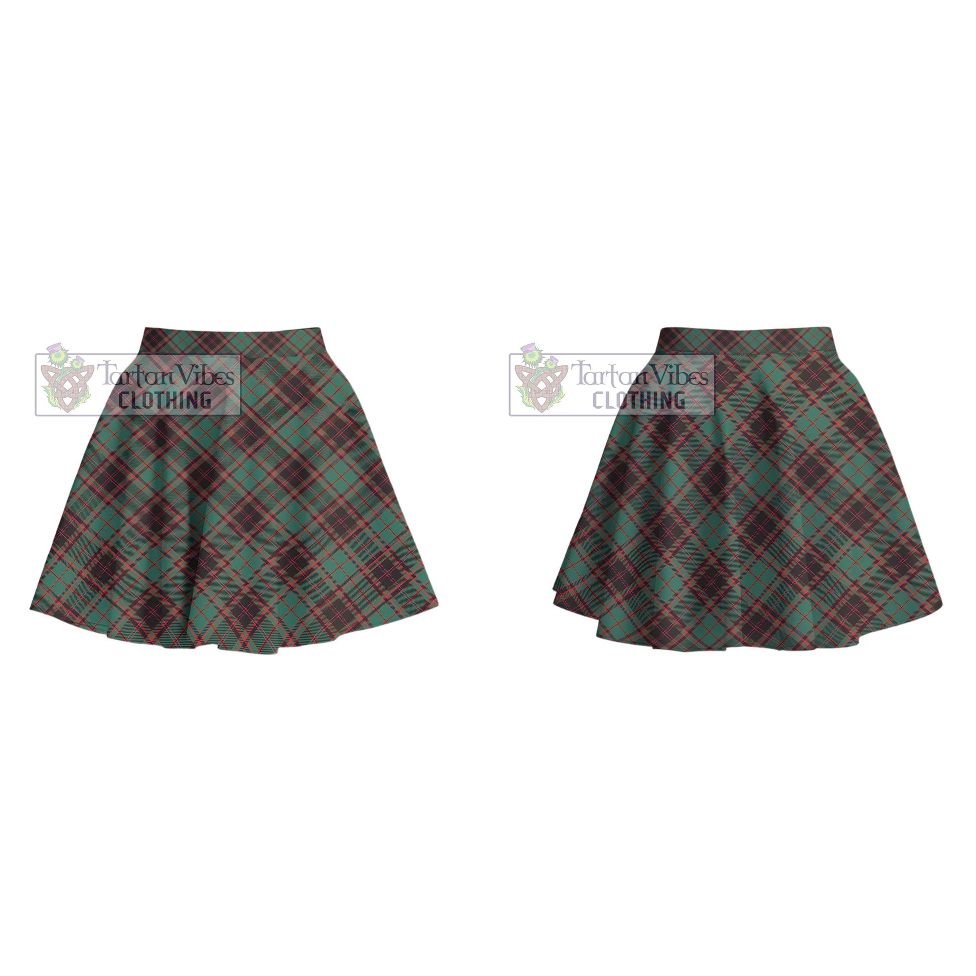 Tartan Vibes Clothing Buchan Ancient Tartan Women's Plated Mini Skirt