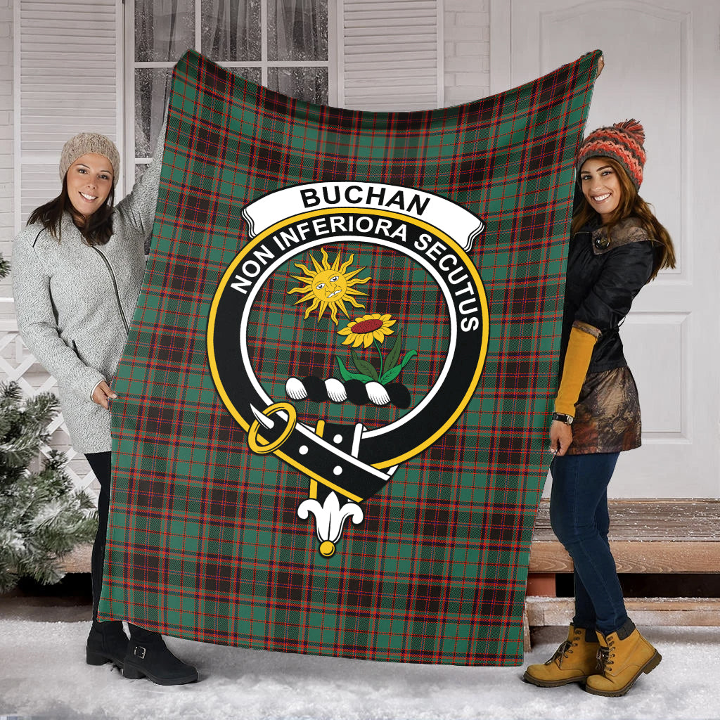 Buchan Ancient Tartan Blanket with Family Crest - Tartan Vibes Clothing