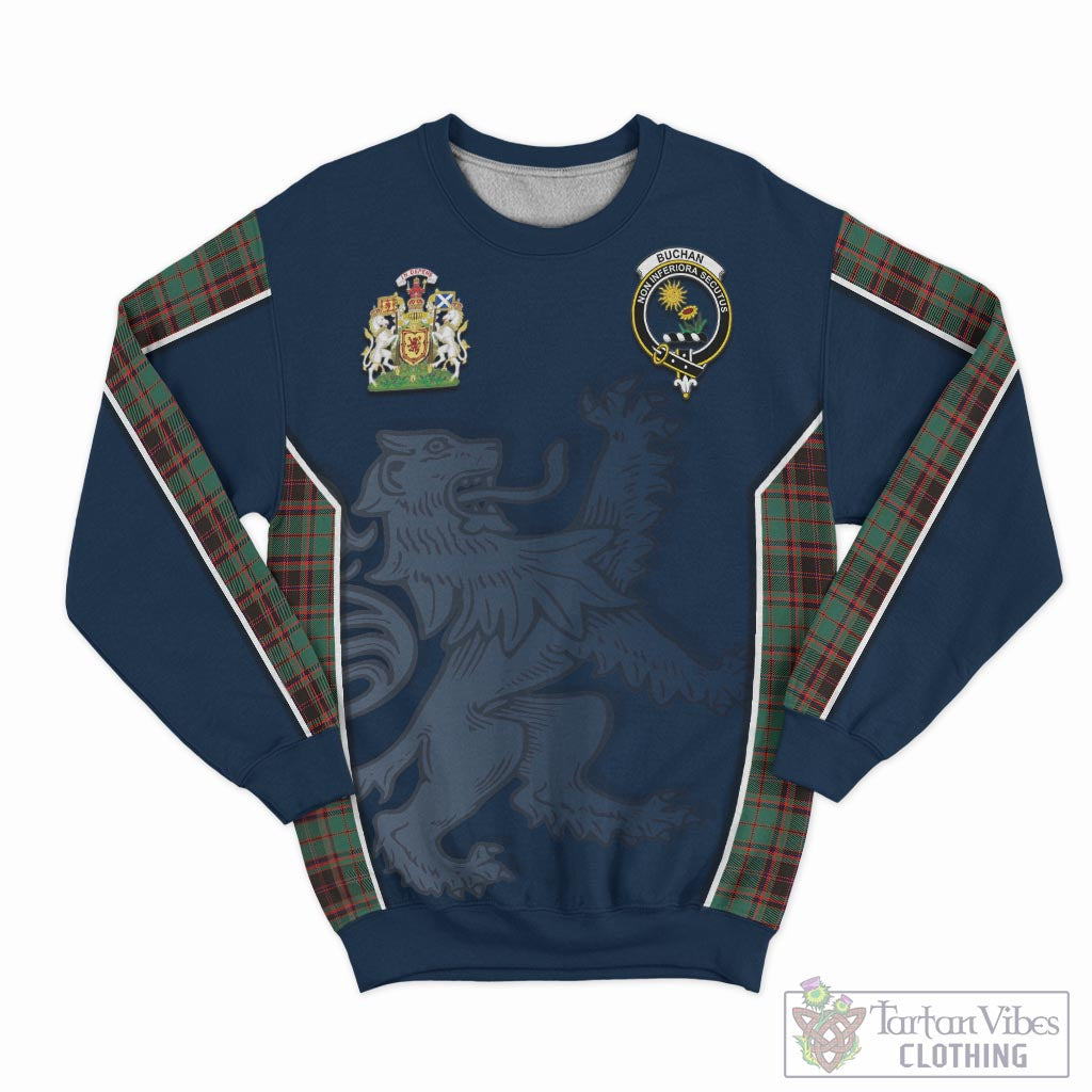 Tartan Vibes Clothing Buchan Ancient Tartan Sweater with Family Crest and Lion Rampant Vibes Sport Style