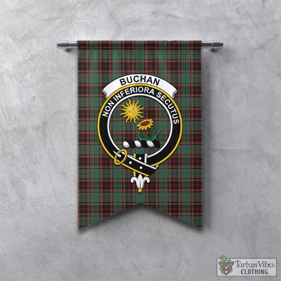 Tartan Vibes Clothing Buchan Ancient Tartan Gonfalon, Tartan Banner with Family Crest