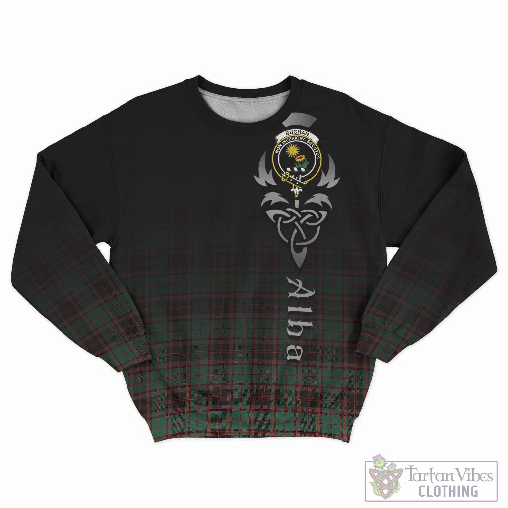 Tartan Vibes Clothing Buchan Ancient Tartan Sweatshirt Featuring Alba Gu Brath Family Crest Celtic Inspired