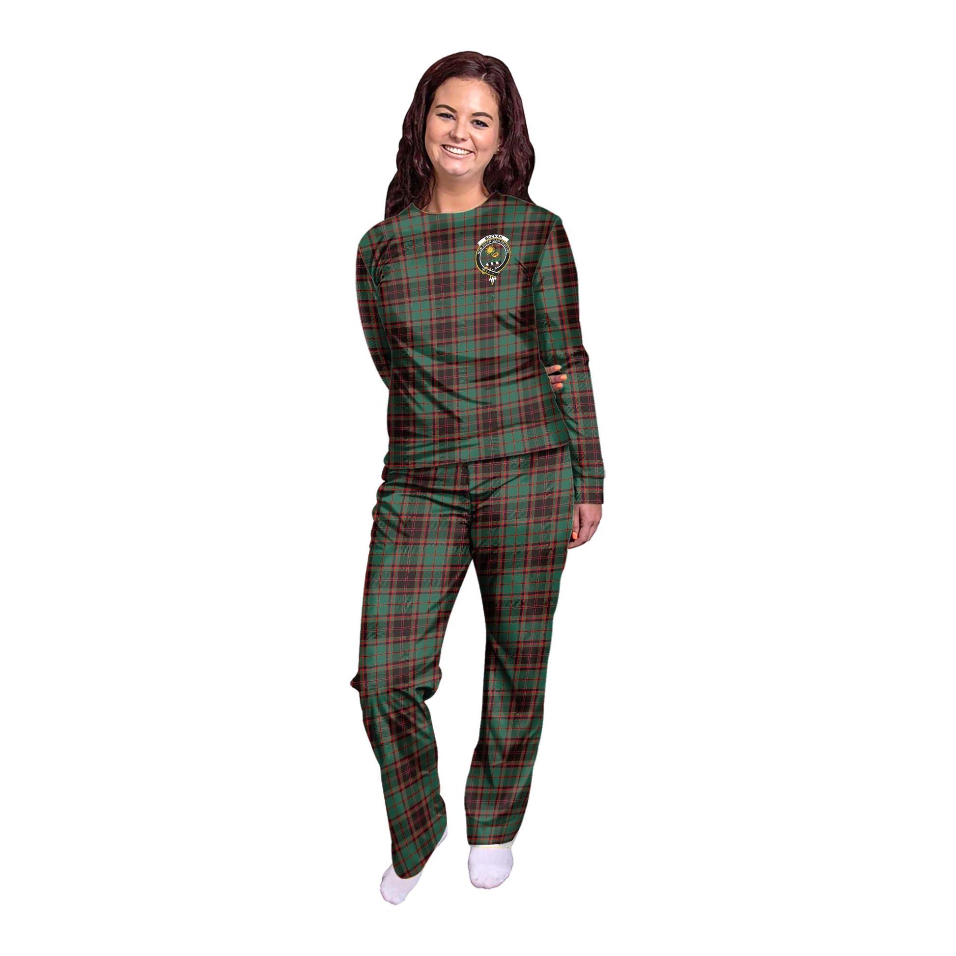 Buchan Ancient Tartan Pajamas Family Set with Family Crest - Tartan Vibes Clothing