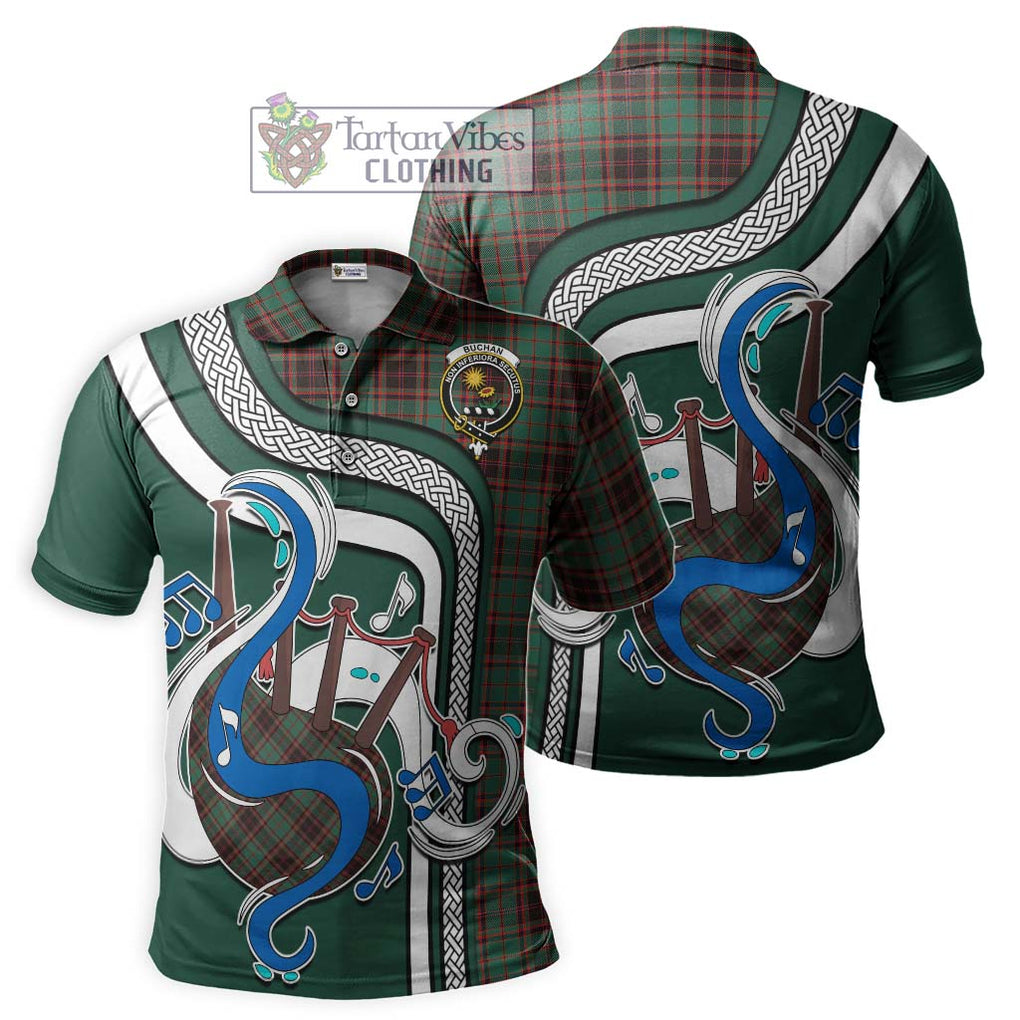 Tartan Vibes Clothing Buchan Ancient Tartan Polo Shirt with Epic Bagpipe Style