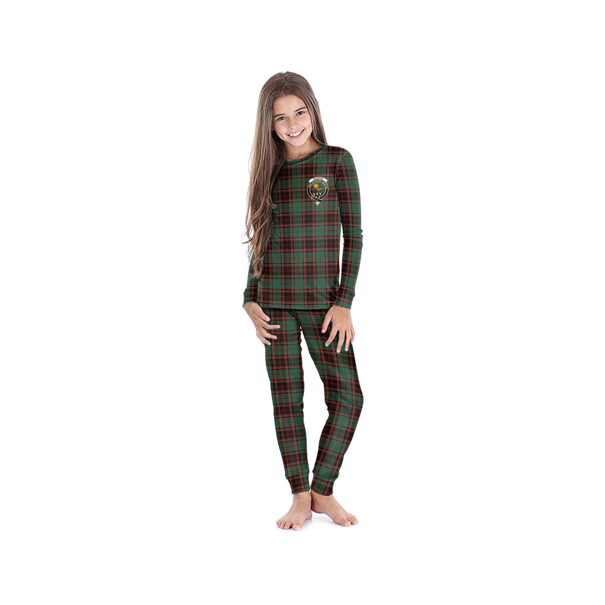 Buchan Ancient Tartan Pajamas Family Set with Family Crest - Tartan Vibes Clothing