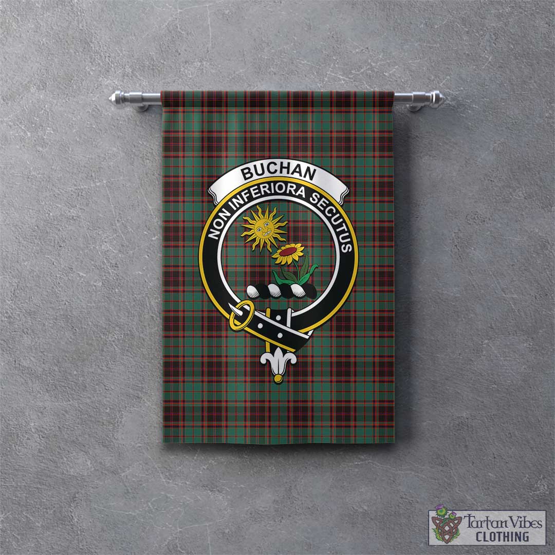 Tartan Vibes Clothing Buchan Ancient Tartan Gonfalon, Tartan Banner with Family Crest