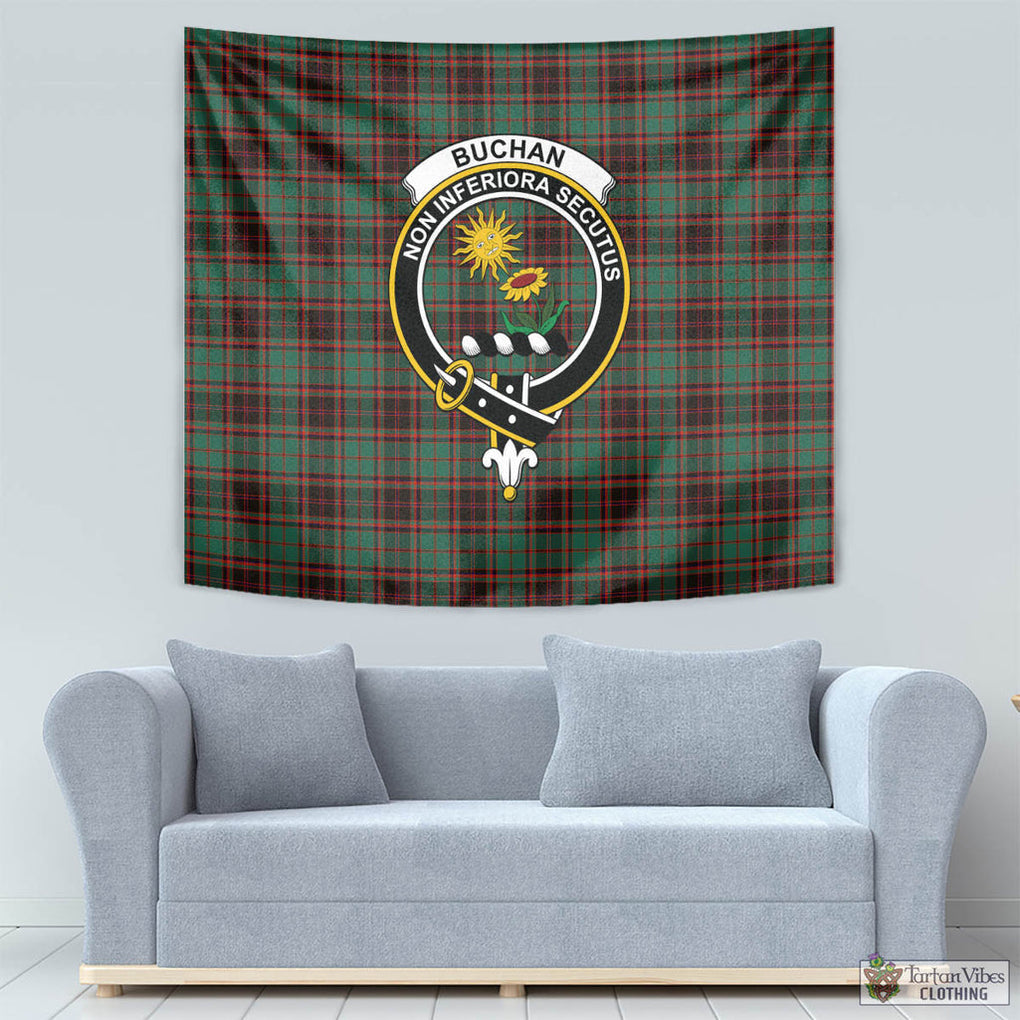 Tartan Vibes Clothing Buchan Ancient Tartan Tapestry Wall Hanging and Home Decor for Room with Family Crest