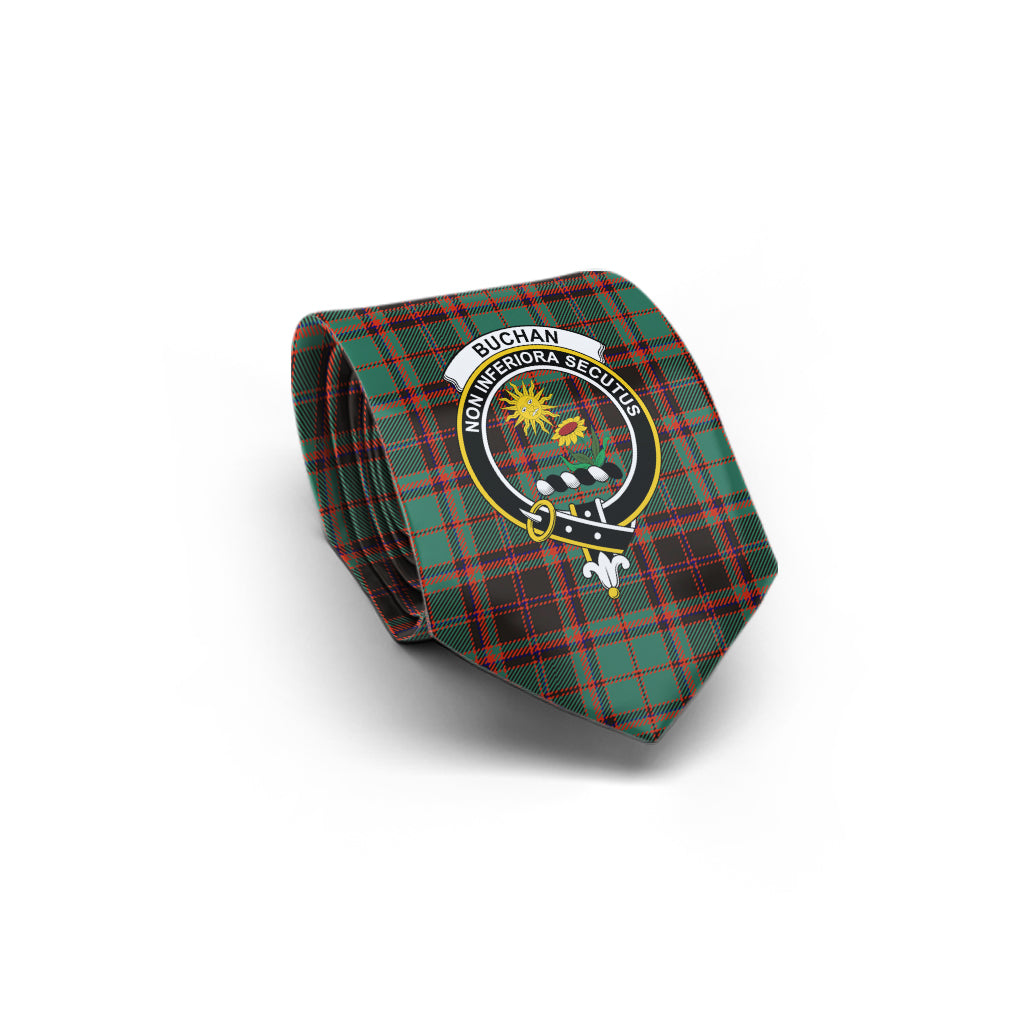 Buchan Ancient Tartan Classic Necktie with Family Crest - Tartan Vibes Clothing