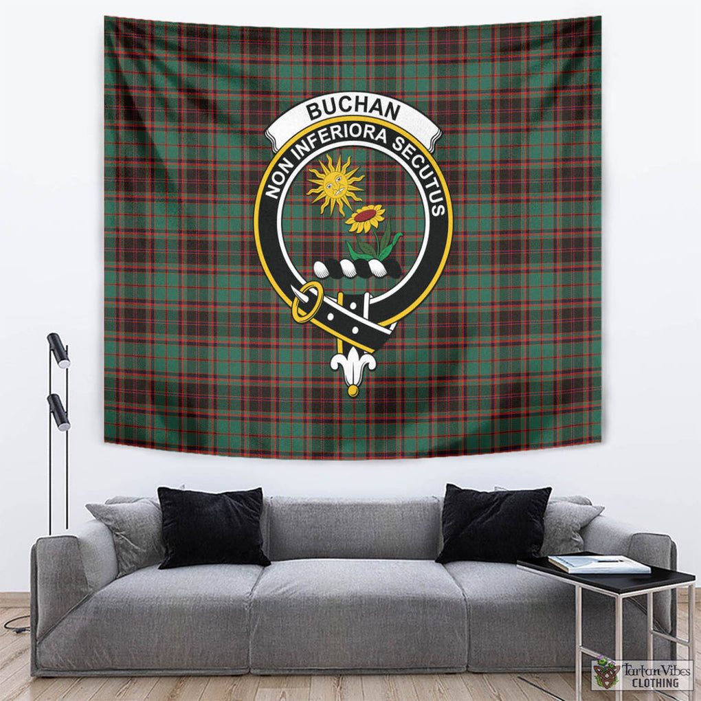 Tartan Vibes Clothing Buchan Ancient Tartan Tapestry Wall Hanging and Home Decor for Room with Family Crest