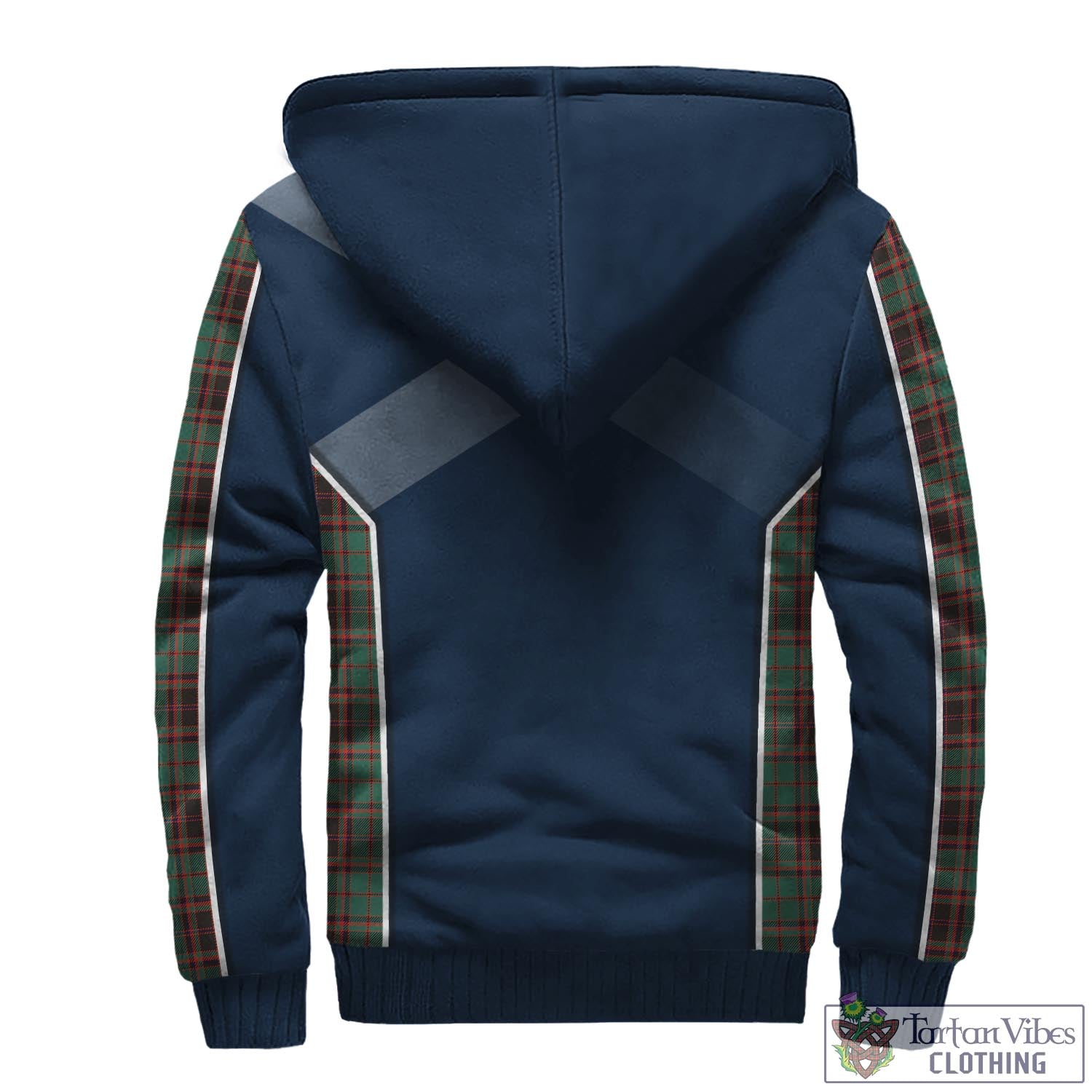 Tartan Vibes Clothing Buchan Ancient Tartan Sherpa Hoodie with Family Crest and Scottish Thistle Vibes Sport Style