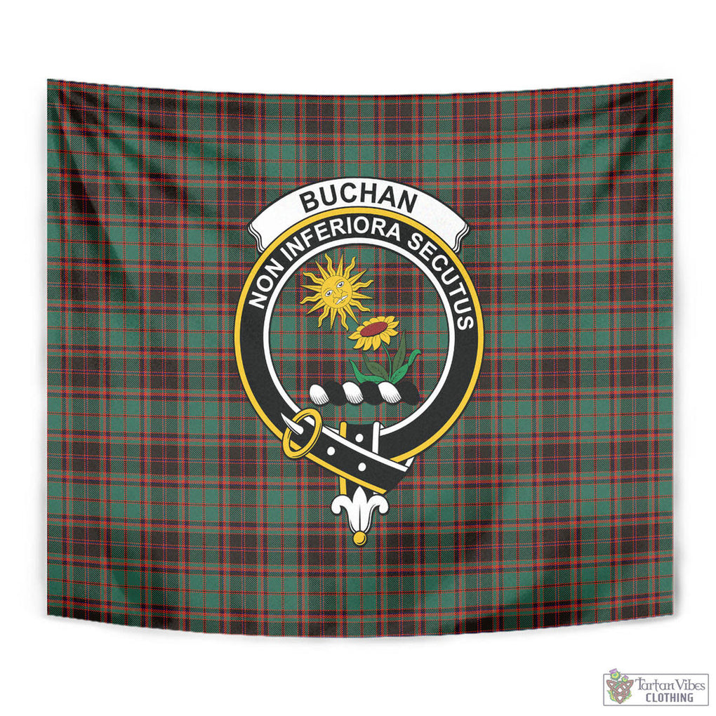 Tartan Vibes Clothing Buchan Ancient Tartan Tapestry Wall Hanging and Home Decor for Room with Family Crest