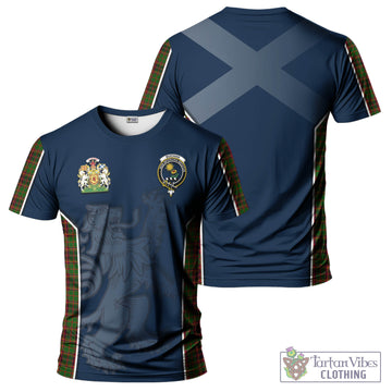 Buchan Tartan T-Shirt with Family Crest and Lion Rampant Vibes Sport Style