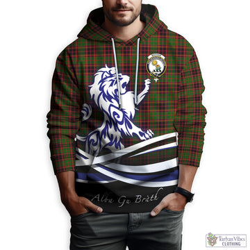 Buchan Tartan Hoodie with Alba Gu Brath Regal Lion Emblem