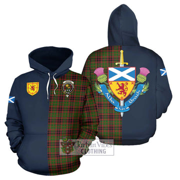 Buchan Tartan Hoodie Alba with Scottish Lion Royal Arm Half Style