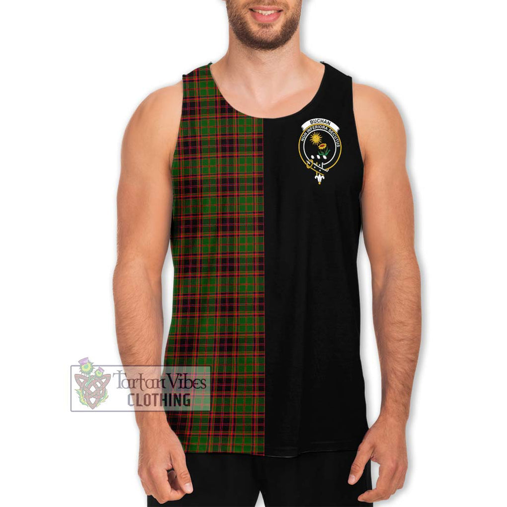 Buchan Tartan Men's Tank Top with Family Crest and Half Of Me Style Men - Tartanvibesclothing Shop