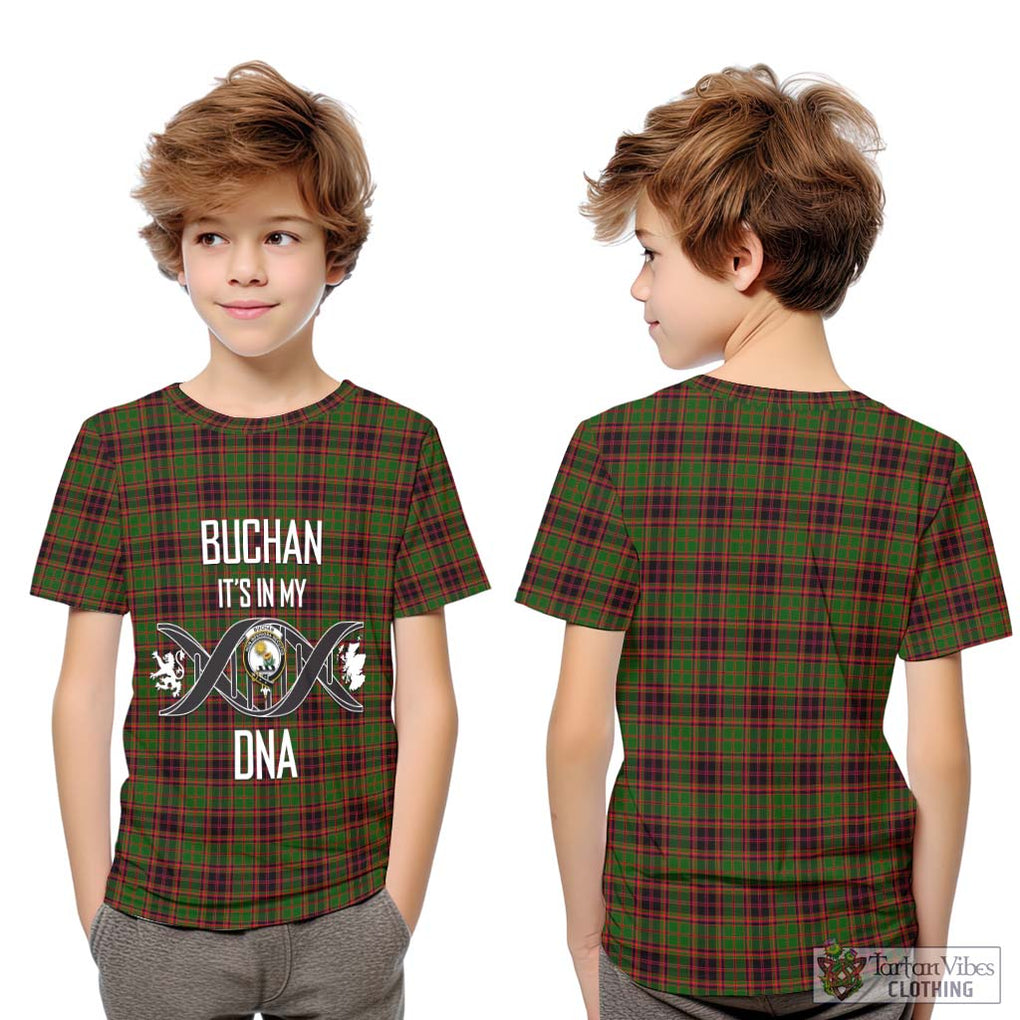 Buchan Tartan Kid T-Shirt with Family Crest DNA In Me Style Youth XL Size14 - Tartanvibesclothing Shop