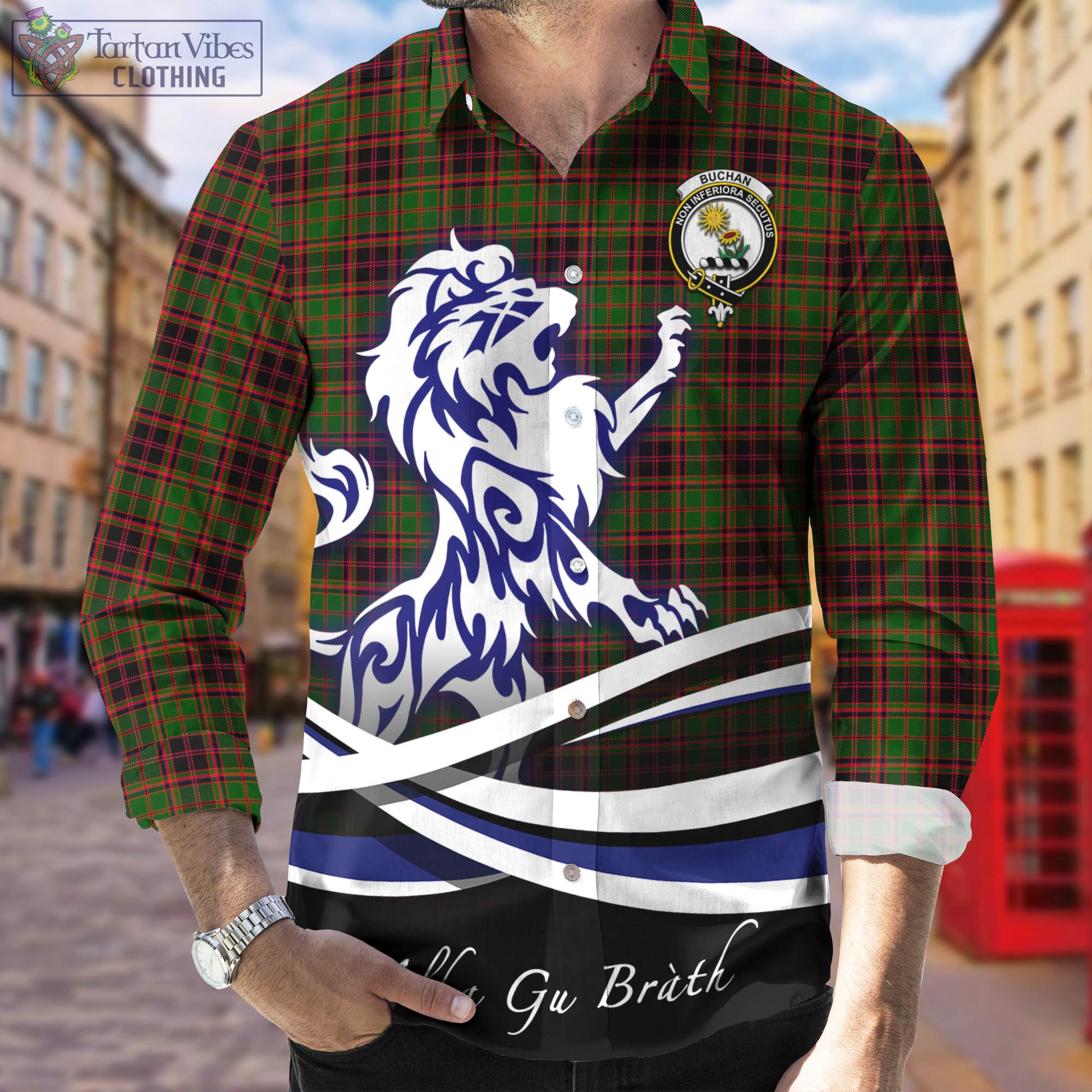 buchan-modern-tartan-long-sleeve-button-up-shirt-with-alba-gu-brath-regal-lion-emblem