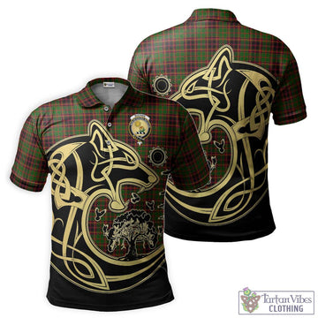 Buchan Tartan Polo Shirt with Family Crest Celtic Wolf Style