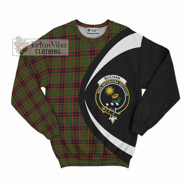 Buchan Tartan Sweatshirt with Family Crest Circle Style