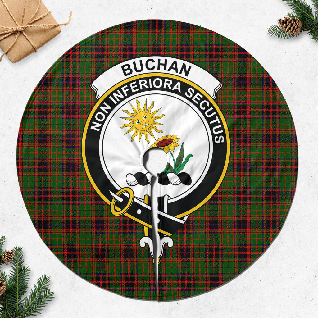 Buchan Modern Tartan Christmas Tree Skirt with Family Crest - Tartanvibesclothing