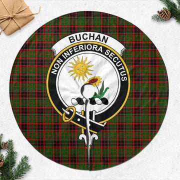 Buchan Tartan Christmas Tree Skirt with Family Crest