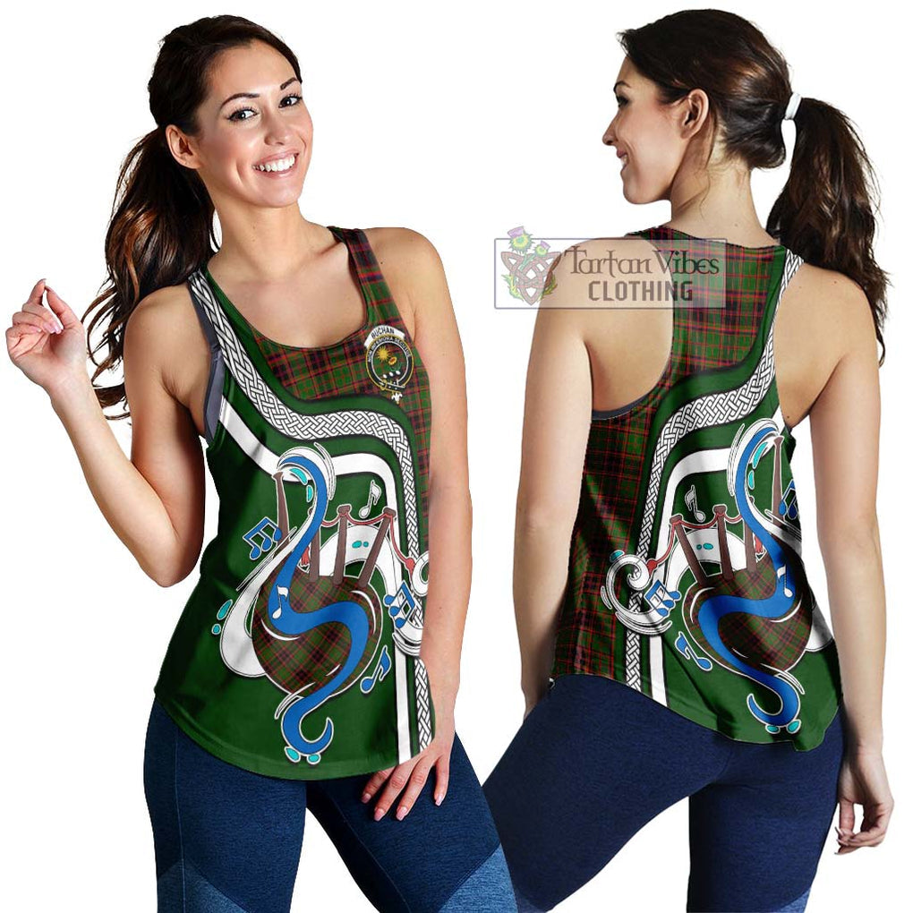 Buchan Tartan Women's Racerback Tanks with Epic Bagpipe Style 4XL - Tartanvibesclothing Shop