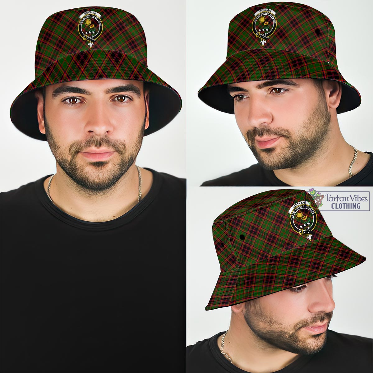 Tartan Vibes Clothing Buchan Modern Tartan Bucket Hat with Family Crest