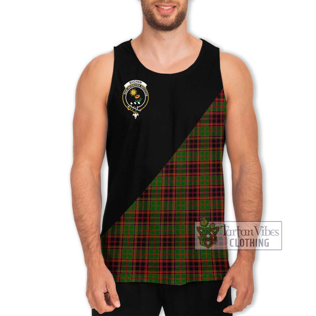 Buchan Tartan Men's Tank Top with Family Crest and Military Logo Style Men - Tartanvibesclothing Shop