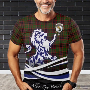 Buchan Modern Tartan T-Shirt with Alba Gu Brath Regal Lion Emblem