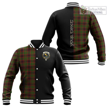 Buchan Tartan Baseball Jacket with Family Crest and Half Of Me Style