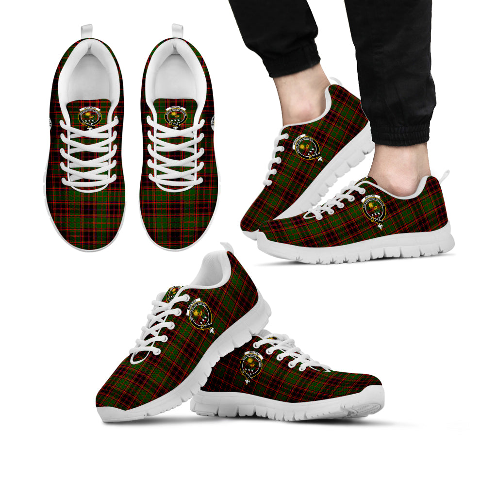 Buchan Tartan Sneakers with Family Crest Kid's Sneakers - Tartan Vibes Clothing