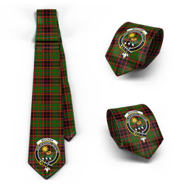 Buchan Tartan Classic Necktie with Family Crest