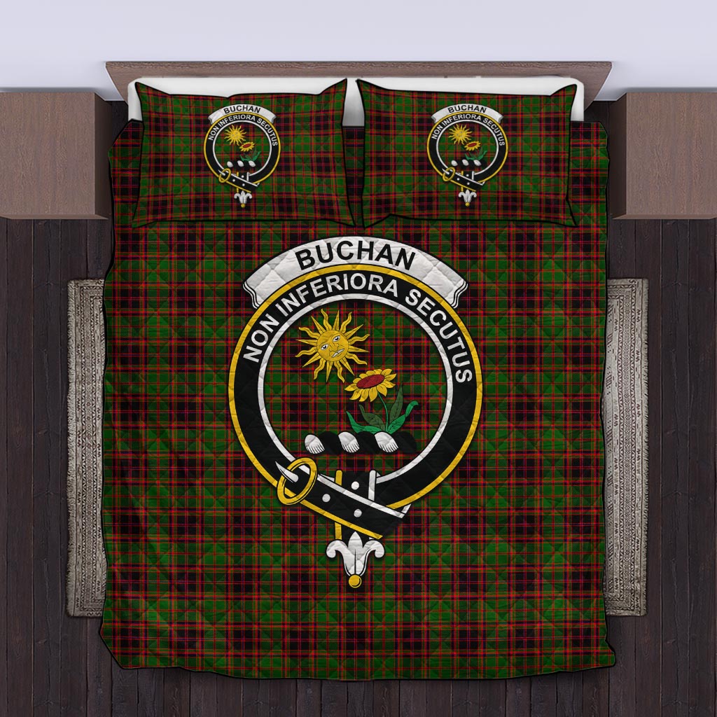 Buchan Tartan Quilt Bed Set with Family Crest Twin - Tartan Vibes Clothing