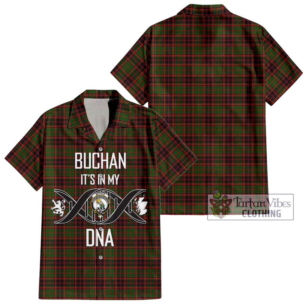 Buchan Tartan Short Sleeve Button Shirt with Family Crest DNA In Me Style Kid - Tartanvibesclothing Shop