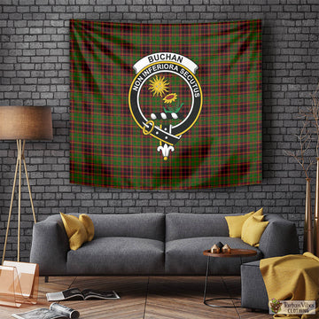 Buchan Tartan Tapestry Wall Hanging and Home Decor for Room with Family Crest