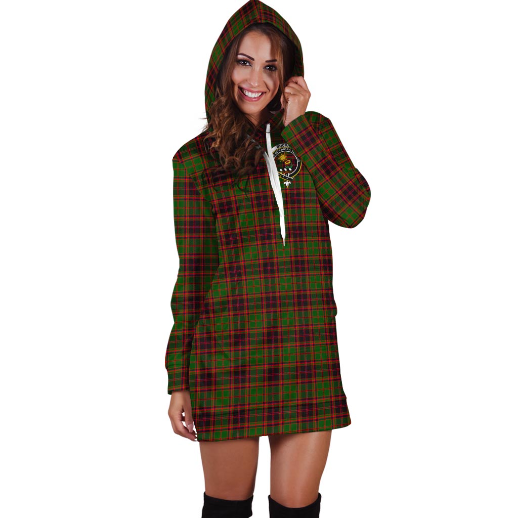 Buchan Tartan Hoodie Dress with Family Crest - Tartan Vibes Clothing