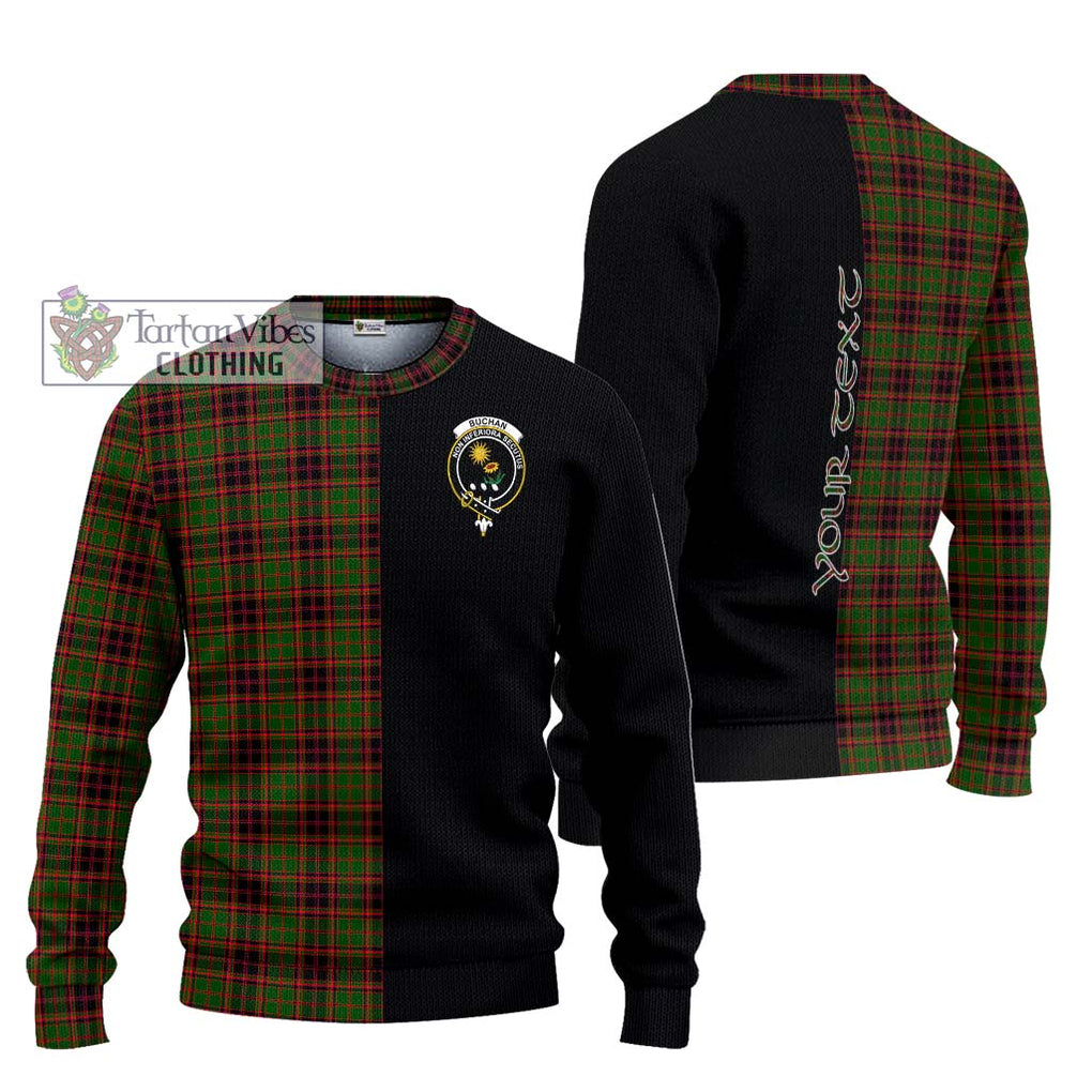 Buchan Tartan Knitted Sweater with Family Crest and Half Of Me Style Unisex - Tartanvibesclothing Shop