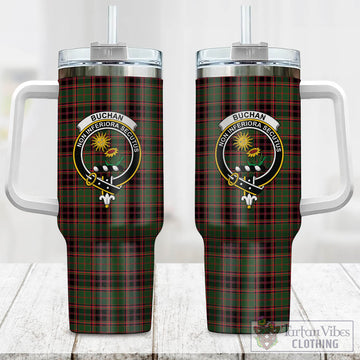 Buchan Tartan Tumbler with Handle with Family Crest