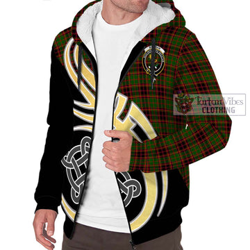 Buchan Tartan Sherpa Hoodie with Family Crest and Celtic Symbol Style