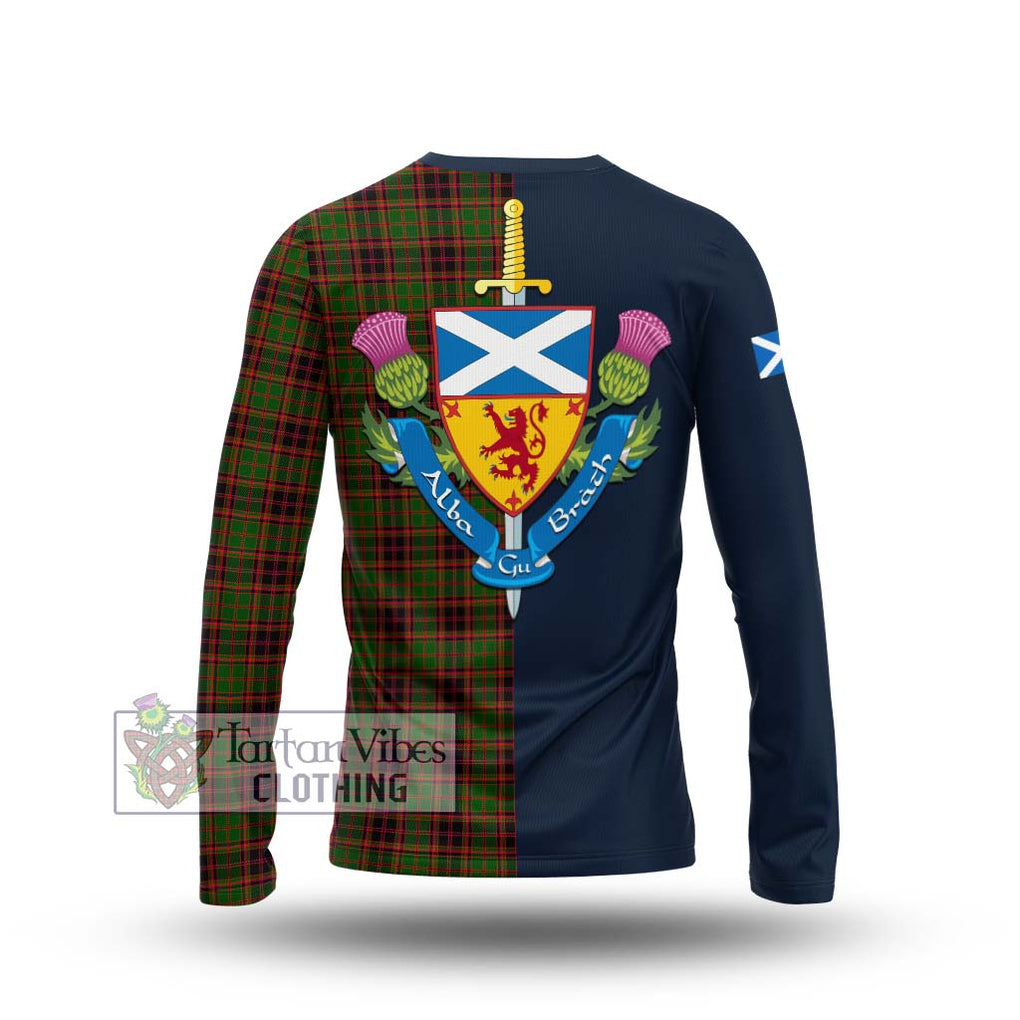 Tartan Vibes Clothing Buchan Modern Tartan Long Sleeve T-Shirt with Scottish Lion Royal Arm Half Style