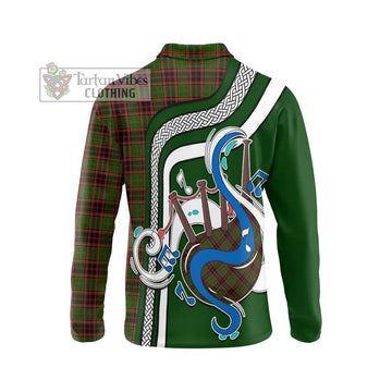 Buchan Tartan Long Sleeve Polo Shirt with Epic Bagpipe Style