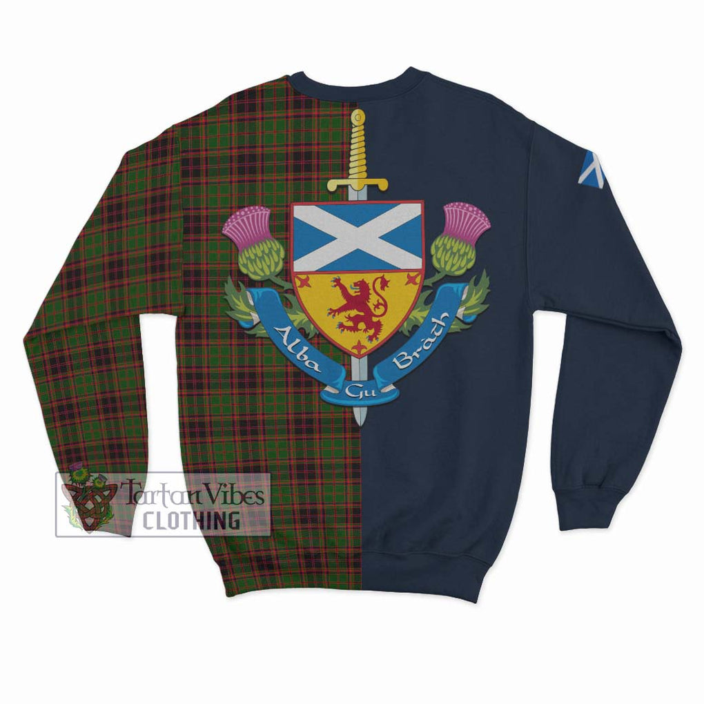 Tartan Vibes Clothing Buchan Modern Tartan Sweatshirt with Scottish Lion Royal Arm Half Style