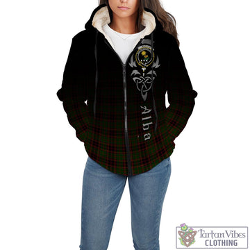 Buchan Tartan Sherpa Hoodie Featuring Alba Gu Brath Family Crest Celtic Inspired